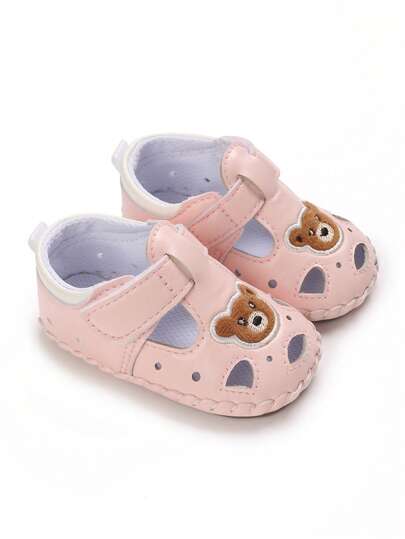 Frühlings-/Sommer-Babyschuhe, atmungsaktive Mesh-Sandalen, Gummisohle Kleinkindschuhe 0-1 Jahre alt, süße Bären-Muster Sportssandalen