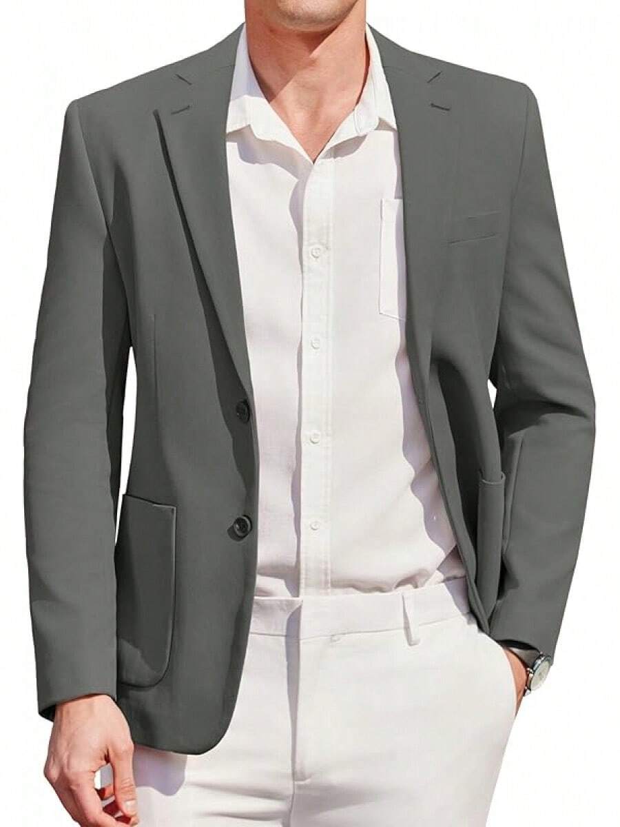 Tailorum Men's Casual Sports Jacket Blazer Two-Button Knitted Lightweight Blazer