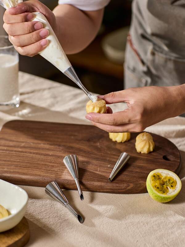 Cirelle 1/3 件/套奶油糖霜管道喷嘴头，专业不锈钢长奶油泡芙喷嘴装饰小糕点糖霜管道装饰工具，烘焙用品，厨房用品