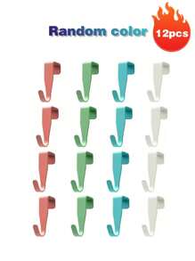 碳钢壁挂式衣架柜门挂钩，壁挂式衣柜衣架柜门挂钩，自动镂空衣架收纳架，衣架（仅适用于2厘米/0.7英寸厚的柜门），不适用于金属丝或其他细长物品 - 彩色 - 查看 29