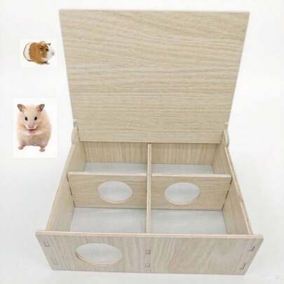 Houten hamsterdoolhof met 4 kamers, speel- en oefenruimte