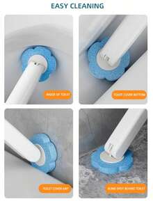 1套一次性马桶刷（1个刷头+1个底座+24个替换头），3色海绵替换头套装，无死角，适合清洁马桶和家庭使用 - 灰色 - 查看 7