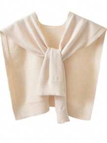 女士针织披肩，纯色肩披开衫，轻薄夏季围巾系颈配饰，春秋季连衣裙搭配。