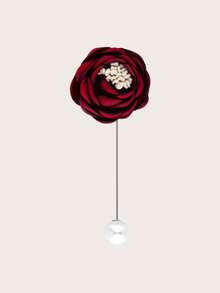 1 pezzo Spilla da uomo a forma di rosa rossa, accessorio di moda per abiti