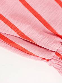 بنطلون فضفاض طويل ملون مخطط للنساء، ملابس كاجوال للشاطئ والعطلات الصيفية