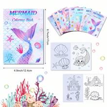 Livro de colorir DIY com tema de sereia para crianças, livro de atividades de desenho e rabiscos divertido e criativo com cenas subaquáticas mágicas, ideal para rabiscar, esboçar e aprender sobre criaturas marinhas, ótimo para amantes de sereias e jovens artistas aspirantes