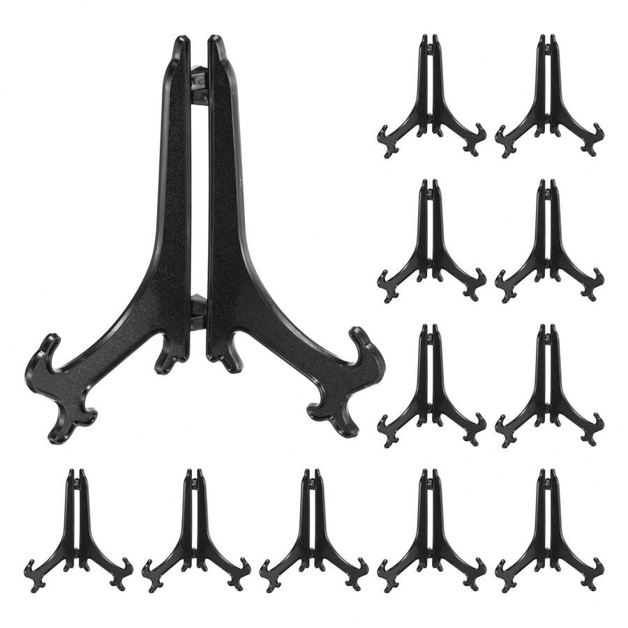 Acrylic Easel Display Stands, Baseball Card Stand Easels Stand Display Stand Plate Holder For Card Easel Photo Frame Desktop - Black 12pcs - View 1