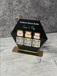 Customized QR Code Business Social Media Signage, Payment Signage, Customized Logo Signage, Payment Methods And Social Media Signage, Customized Acrylic QR Code Display Stand, Personalized Business QR Code With Transparent Display Stand, Multi-Functional, Decorative,Home Decor Living Room ,Accessible Luxury, Scan To Pay - Multicolor - View 5