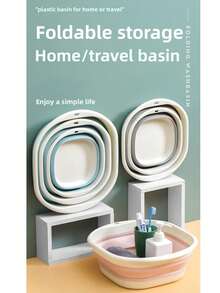 Conjunto de 3 bacias portáteis dobráveis, conveniente para lavar o rosto, roupas, etc. Compacto e economiza espaço para viagens