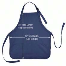 Aprons Commercial Restaurant Home Residential Bib Spun Poly Cotton - 3 Pockets - Navy Blue - View 7