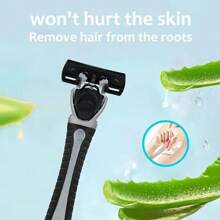 6-Layer Manual Shaving Razor, European & American Style, Suitable For Men & Women, Provides Smooth Shaving Experience With Anti-Slip Strip, Applicable For 10 Occasions, Essential Tool For Daily Shaving And Hair Removal