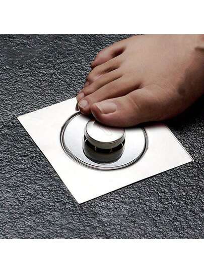 Desagüe universal de piso de baño con diseño de borde redondeado, anti-obstrucción y drenaje rápido, adecuado para renovación e instalación nueva