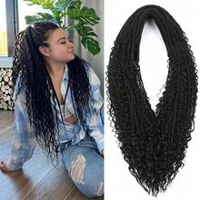 24 Inch 30 Strands Dreadlock Extensions Sets,3 In 1 Mixed Synthetic Dreads Extensions, Black Straight&Curly&Boho Handmade Dreads Hippie Style Dreadlocks For Woman - Multicolor - View 18