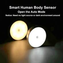 LED Smart Human Body Sensor Night Lights Emergency Automatic Lighting USB Charging Wireless Magentic Suction LED Cabinet Lights - 白光 - 查看 4