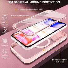 Hadaasi 1个粉色磁吸手机壳，内置屏幕保护膜，[兼容无线充电] 360°全方位防震保护壳，[亲肤材质 & 防刮设计] 兼容 17 Pro/17 Pro Max/Air/17 和 Galaxy S26 Ultra/S26 Plus/S26/S25 Ultra，国际版，非国内版 - 粉色 - 查看 3