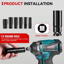 ONEVAN Electric Screwdriver, 1/2 Inch 3-Function Brushless Electric Impact Wrench Cordless Screwdriver Electric Drill - 附配件套裝 - 查看 4