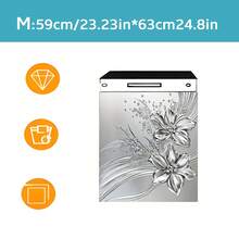 1 miếng dán cửa máy rửa chén bằng PVC từ tính 2D/phẳng 1 lớp dọc, miếng dán từ tính in họa tiết hoa nổi bằng kim loại màu bạc, miếng dán từ tính chống thấm nước, dễ vệ sinh, có thể tái sử dụng, dùng cho máy rửa chén, tủ lạnh, máy giặt, máy sấy, cửa tường nhà, trang trí tấm ốp thiết bị nhà bếp tiệc ngoài trời trong nhà - Nhiều màu - Xem 15