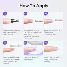 Cat Eye Gel Nail Polish Set, 6 Colors 9D Glassy Cat Eye Glitter Gel Polish Black Red Purple Blue Silver Brown Nail Polish All Seasons With Magnet Soak Off Led DIY Salon Gift-842643 - A2-月夜貓眼 - 查看 8