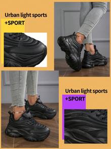 Women's Fashionable Autumn/Winter Sports Shoes, Outdoor Training Shoes, Comfortable Round-Toe Sneakers For Ladies, Lightweight, Breathable Running Shoes, Thick Sole, Patchwork Chunky Shoes For Casual Wearing