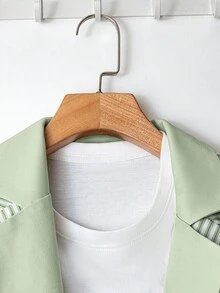 Vielseitige Damen Blazer mit Doppelkragen, einfarbig & gestreift Langarm, Herbst/Winter Büro & Lässig Oberteil