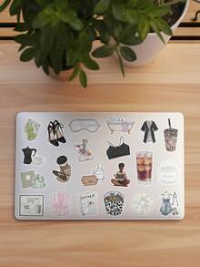 50 miếng dán Clean Girl dùng để dán túi đựng máy tính xách tay, ván trượt, đàn ghi-ta, sổ lưu niệm, đồ trang trí lớp học hoặc làm quà tặng cho bạn bè tốt. - Nhiều màu - Xem 3