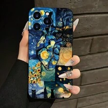 La funda de teléfono de TPU de alta calidad adopta el diseño de Van Gogh, una funda de protección creativa personalizada y de moda, resistente a impactos y caídas, a prueba de golpes y anti-caídas, resistente a las manchas y duradera, muy adecuada como regalo de cumpleaños o festivo para hombres y mujeres, adecuada para  17/17 Pro/17 Pro Max/17 Air/ 16/16 Pro/16 Pro Max/16 Plus/ 15/15 Pro Max/15 Pro/15 Plus/ 14/14 Pro/14 Plus/14 Pro Max/ 13/13 Pro/13 Pro Max/12/12 Pro/12 Pro Max/11/11 Pro/11 Pro Max/XR/X/XS/XS Max. Es el regalo de cumpleaños perfecto para novias, novios, esposos, esposas, amigos o para uno mismo, innovador y a la moda, adecuado tanto para hombres como para mujeres. - Multicolor 2075 - Ver 1