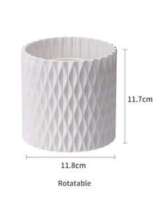 360° Rotating Makeup Brush And Pen Holder/With Lid - A - View 1