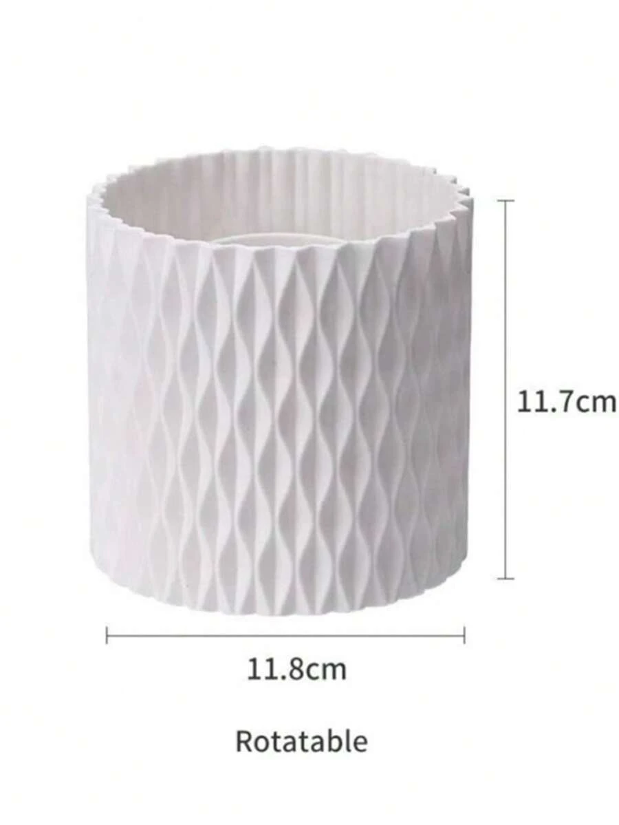 360° Rotating Makeup Brush And Pen Holder/With Lid - A - View 1