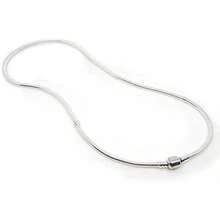 Snake Chain Necklace Silver Plated Fit Charms Beads Jewelry - 60厘米/23.5英寸 - 查看 2