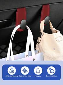 1pc Car Co-Pilot Glove Box Hook – Heavy-Duty PU Leather Organizer With Adjustable Strap & Secure Snap Closure, Hidden Adhesive Mount, Universal Fit For Cars, SUVs & Trucks – Easy To Organize Bags And Belongings While On The Go