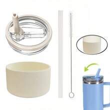 4 件兼容 杯配件、Incloud 1 件 40 盎司杯盖替换装、1 个 7.5 厘米杯垫、1 根吸管、1 个适用于 的刷子、可重复使用的杯盖、1 件适用于 杯的防溢防溅杯盖 - 彩色 - 查看 14