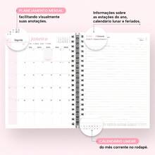 iscool Daily Planner Plus 2025 Floral Monogram Initial Letter J - 白色和粉紅色 - 查看 6