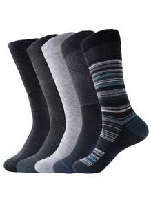 Men's Classic Striped, Polka Dot, Square Pattern Gentleman Socks, Flat Socks, Casual Socks, Mid-Calf Socks, Ankle Socks, All Season