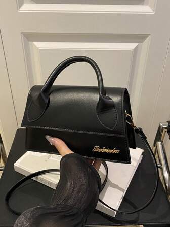 1 st högkvalitativ handväska för kvinnor, med klaff och stor kapacitet, lämplig för shopping, dejting, alla årstider, minimalistisk och snygg axelväska med avtagbar och justerbar rem, moderiktiga väskor för damer