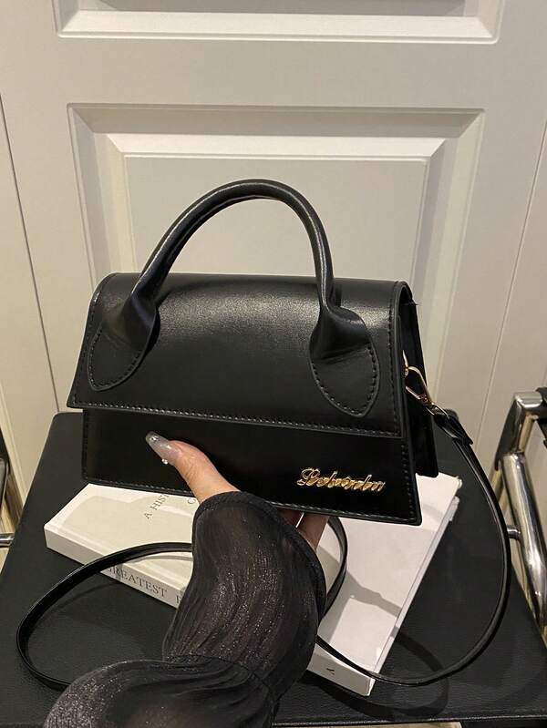 1 Stück hochwertige Damen-Handtasche, Klappenabdeckung mit großer Kapazität, quadratische Tasche, geeignet für Einkaufen, Dates, alle Jahreszeiten, minimalistischer, stilvoller Umhängetasche mit abnehmbarem, verstellbarem Riemen, modische Tasche für Damen
