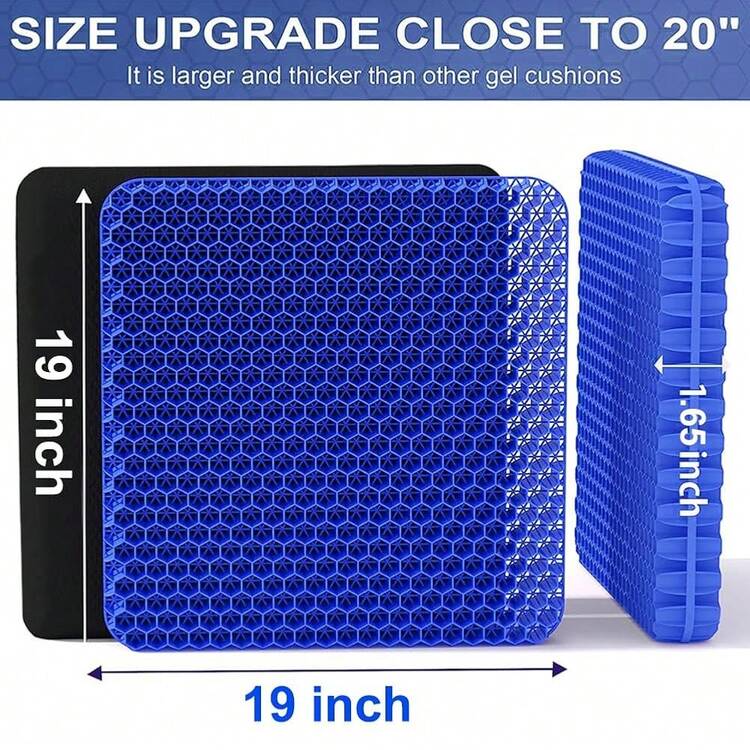 Gel Seat Cushion, Double Thick Egg Gel Cushion For Pressure Pain Relief, Breathable Wheelchair Cushion Chair Pads For Car Seat Office Chair (16x14x1.65inch)-973700 - 1-blueSuperlarge1919165inch - Xem 3