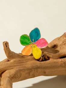 1 件带有金属装饰的花形 3D 戒指，百搭设计，营造夏日氛围，是送给朋友和女朋友的绝佳礼物 - 花朵戒指 - 查看 11