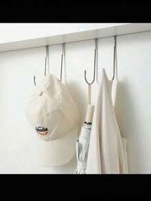 1/2 chiếc móc treo đồ hình chữ S đôi bằng thép không gỉ không cần khoan, móc treo đồ cửa sau tủ bếp, phòng tắm, nhiều màu - Nhiều màu - Xem 4