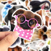 50 Pcs Funny Realistic Dog Expression Stickers, PVC Sticker For Envelopes, Fishing Rod Decor, Party Decorations, Labels, Self-Adhesive Stickers, Suitable For Scrapbooks, Laptops, Luggage, Guitars, Water Bottles, Phone Cases, Urban Youth Fashion Decorations