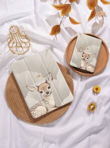 Deer Pattern Tablet Protective Case, Compatible With IPad 9.7/10.2/10.5/10.9/12.9/Pro 11 (10th Gen), Compatible With Samsung Galaxy Tab S6 Lite 10.4", Compatible With Kindle Paperwhite (12th Gen, 2024 Model), 2022 Kindle (11th Gen), Soft Shock-Proof, Smart Stand/Auto Wake/Sleep Function. Plant Pattern Protective Case. - Multicolor - View 4