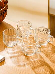 4 件套玻璃茶杯、咖啡杯套装、可堆叠马克杯套装 - 易于清洁的玻璃材质，配有金属支架，非常适合热可可和节日聚会，可用洗碗机清洗，适合盛放苹果酒、咖啡或茶 - 彩色 - 查看 10