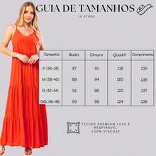 Women's Long Viscose Dress With Adjustable Straps - Orange - View 7