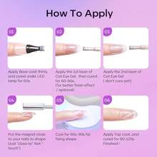 Cat Eye Gel Nail Polish Set, 6 Colors 9D Glassy Cat Eye Glitter Gel Polish Black Red Purple Blue Silver Brown Nail Polish All Seasons With Magnet Soak Off Led DIY Salon Gift-842643 - A-2薰衣草天空 - 查看 8