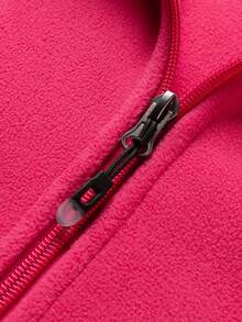 1件装 女士户外徒步登山330克加厚防风抓绒外套，冬季滑雪