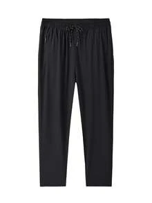 Plus Size Men's Sports Pants, Summer Lightweight Quick-Dry Casual Fitness Running Trousers, Plus Size