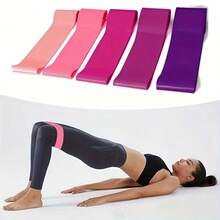 1pc/5pcs Yoga Resistance Bands, Suitable For Full Body Fitness, Glute, Leg And Arm Stretching, Ideal For Yoga And Pilates Workouts At Home, Portable Fitness Equipment, Rubber Resistance Bands, Yoga Gym Elastic Candy Strength Pilates Cross-Training For Women Weight Lifting