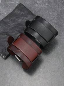 1pc Double Row Punk Style Leather Bracelet, Personalized Wrist Cuff Jewelry, Suitable For Daily Wear, Gift