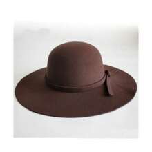 Women Wide Brimmed Dome Hat, Foldable Retro Floppy Fedora Hat, Casual Felt Bowler Sun Cap