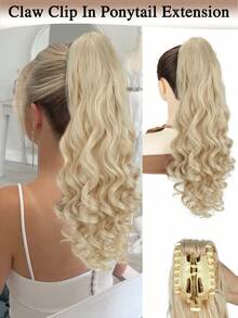 18 Zoll wellige Pferdeschwanz-Haarverlängerung mit Klammer, synthetische Fasern, natürlich weich und flauschig, Pferdeschwanz-Haarteil für täglichen Gebrauch von Frauen