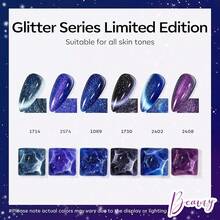 Cat Eye Gel Nail Polish Set, 6 Colors 9D Glassy Cat Eye Glitter Gel Polish Black Red Purple Blue Silver Brown Nail Polish All Seasons With Magnet Soak Off Led DIY Salon Gift-842643 - A1-午夜色調 - 查看 3